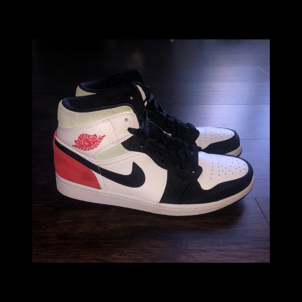 Nike Jordan 1 Mid SE “Union Red Gray Black Toe” NEW WITHOUT TAGS OR BOX Mens 8.5